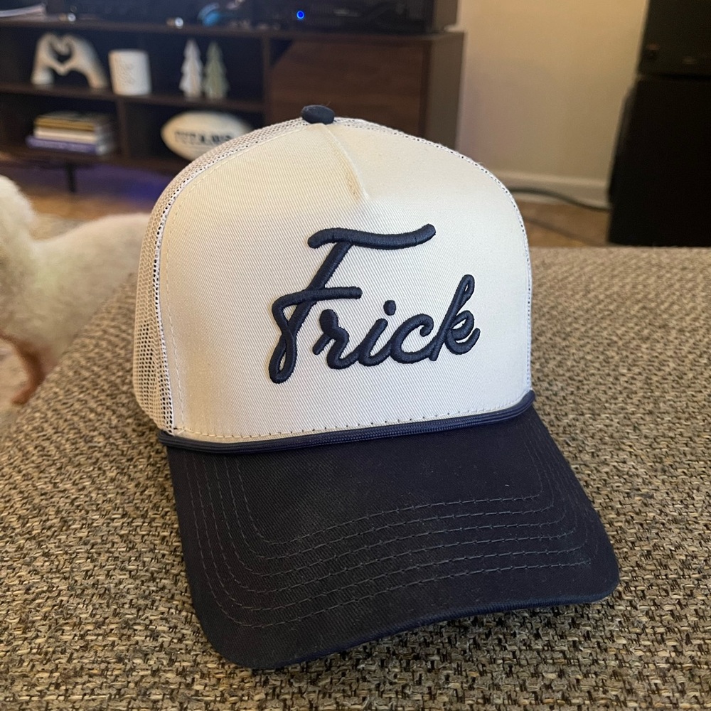 Frick Script Patch Trucker Hat - White and Navy